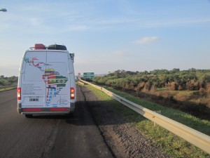 Cruzando el Río Uruguay a la altura de Santo Tomé-Sao Borja