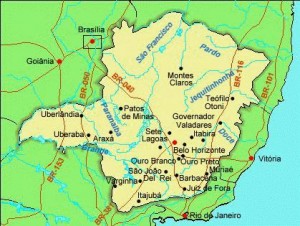 Mapa del Estado de Minas Gerais